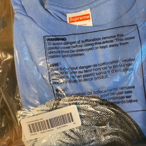 NWT Supreme Everywhere Tee - Dusty Light Royal - XL